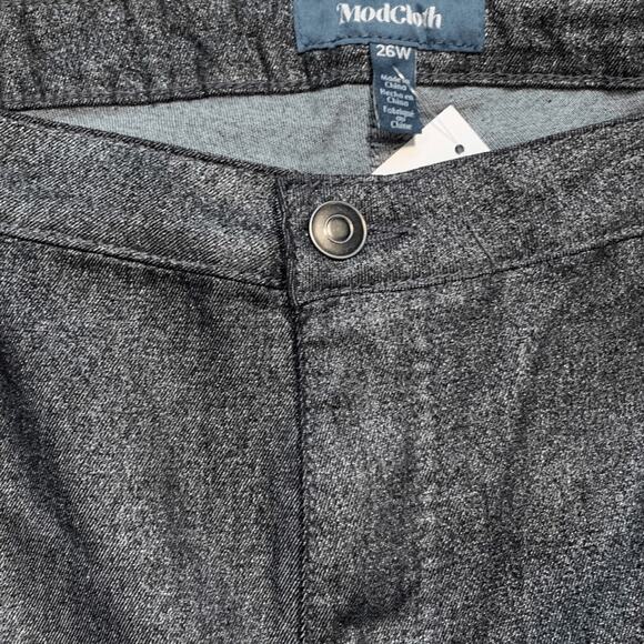 ModCloth Pants Metal Dipped and Dapper Skinny Jeans Black Silver Plus Size 26W - Picture 7 of 12